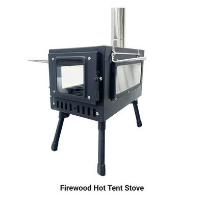 #ad #ad Naturnest Portable Hot Tent Stove Camping Wood Burning Stove w Chimney Black $169.00