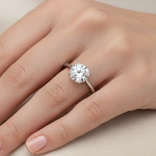 Lab Grown 5 Cts E VS1 IGI Certified Diamond Solitaire Engagement Ring 14k Gold