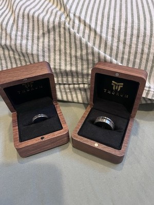 Thorum Ring Set  Size 9 And 4.5 wedding band set meteor ring (the Thor)