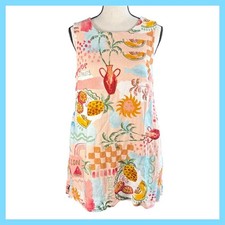 Paper Heart Anthropologie Des Fruits Sleeveless Dress Size S Summer Print Vacay