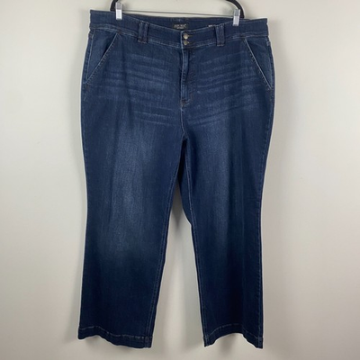 #ad Judy Blue High Waist Double Button Wide Leg Denim Jeans Size 24W Dark Wash $24.95
