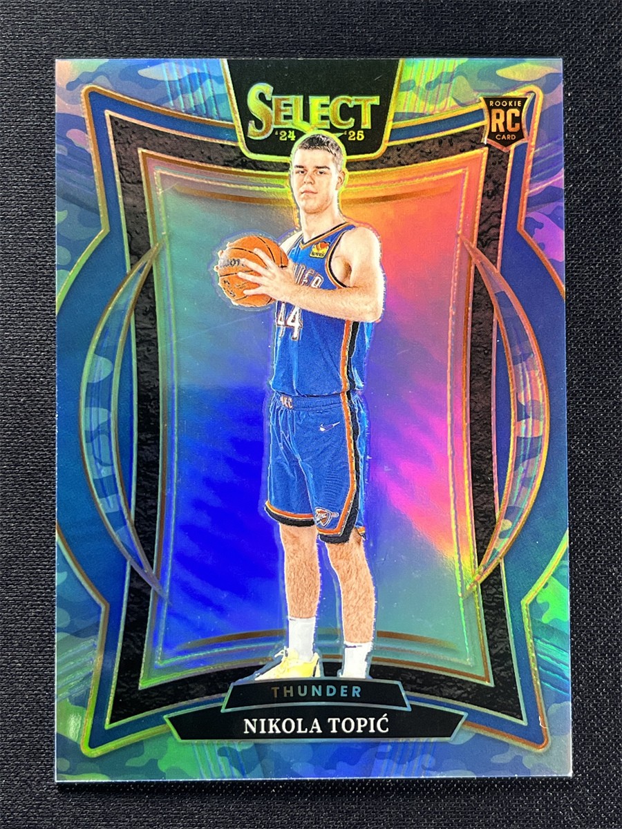 2024-25 Panini Select Nikola Topic #89 Concourse RC Rookie Camo Blue Prizm /99