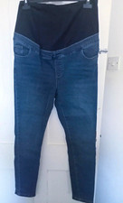 Peacocks Women’s Maternity Skinny Jeans Size 16 Blue Denim Stretch Overbump