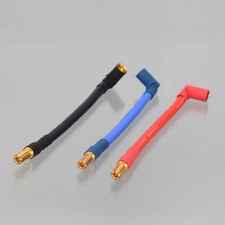 3pcs/set Motor Bullets 5.5mm Male to 6.5mm Female Elbow Banana 10AWG 4" Cable
