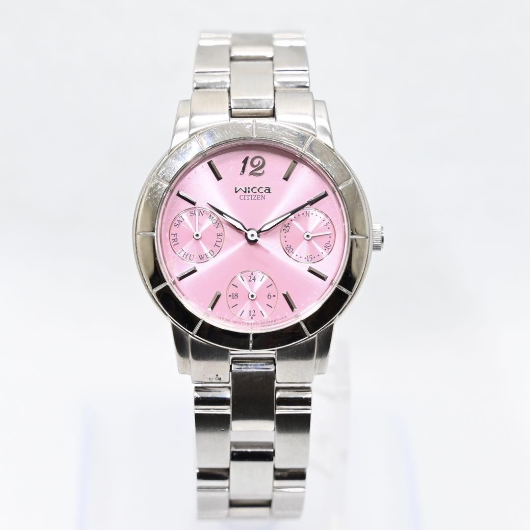 稼動品】CITIZEN Wicca レディース腕時計 クォーツ パープル文字盤  