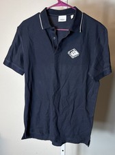 BURBERRY Burberry Logo Graphic Pique Polo Navy M