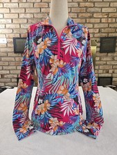 Tommy Bahama Golf Tennis Tropical Quarter Zip Performance Jacket Womans Sz Med