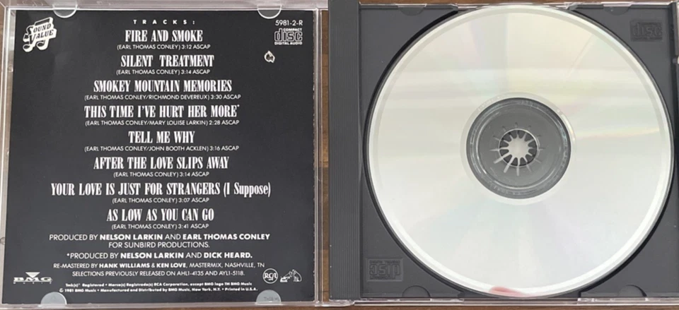 EARL THOMAS CONLEY - Fire & Smoke - CD -RARE OOP COUNTRY - Imagem 3 de 4