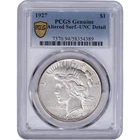1927 $1 Peace Silver Dollar ~ PCGS Genuine UNC Detail - Alterered Surface