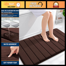 Large Memory Foam Bath Mat 40x24 - Ultra Soft, Absorbent Bathroom Rug