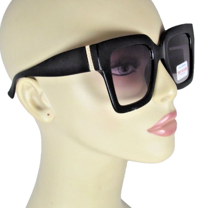 TRUE RELIGION Glossy Black Oversized Square Sunglasses TR57992-1B-GS2 thumbnail 4