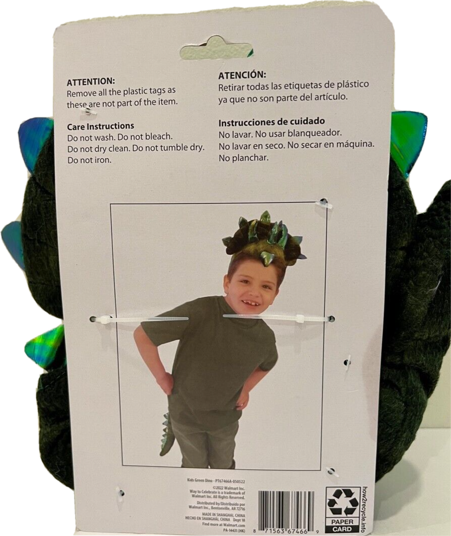 専用ページ❸ Dinosaur Green Triceratops Costume for kids Headband tail new