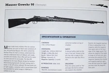 Mauser Gewehr Rifle Gun Picture Out of Print Detail Spec Sheet Article 