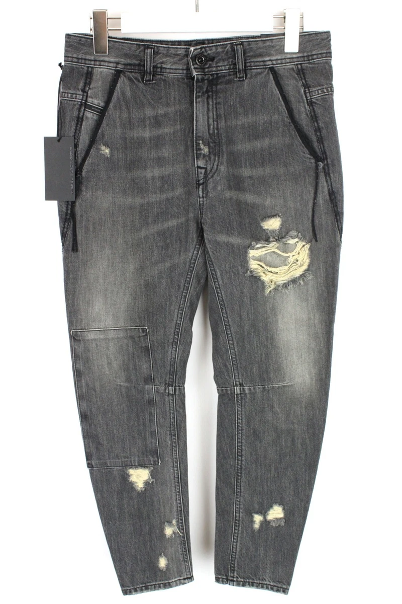 DIESEL Black Gold Type 1747 Carrot BG8Y7 Jeans Women s W25 Ripped Patch Knee