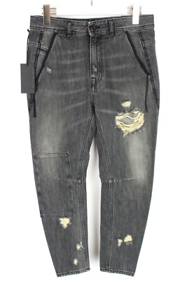 Diesel Black Gold Type-1747 Carrot BG8Y7 Jeans Damen W25 Zerrissen Patch Knie