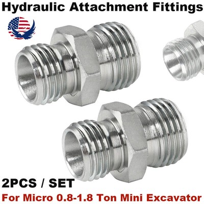For Mini Excavator Hydraulic Attachment Fittings 115757 M14 - M16 (Sold In Pair）