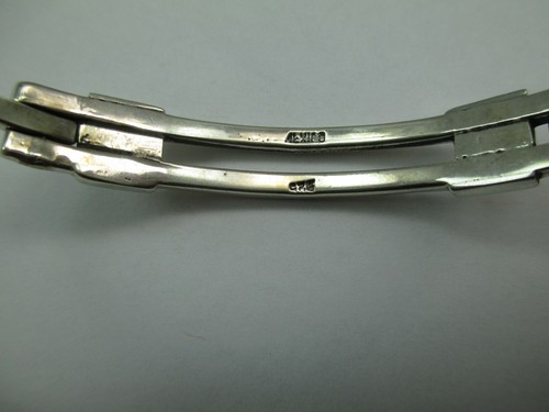 Brazalete Brazalete Bisagras Vintage Plata de Ley MÉXICO 7.25" 22 gramos 925 065D - Imagen 8 de 9
