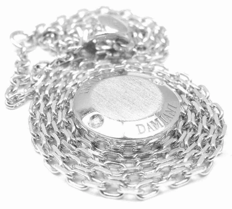 Authentic! Damiani Blasoni Diamond 18k White Gold Pendant Necklace - Image 3 of 4