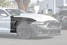 GTD Style Steel - Matte Black Front Side Vented Fenders For 18-23 Ford Mustang