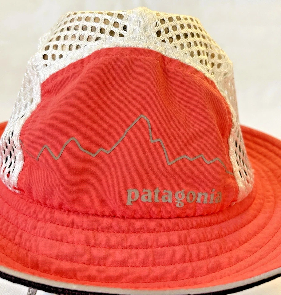 Coral Patagonia Mesh Bucket Hat cap unisex mens nylon duckbill Fitz Roy Skyline - Image 3 of 4