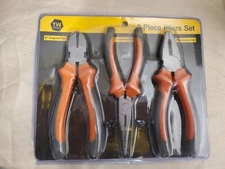 NEW 3 piece Pliers Set - 6" Diagonal + Long Nose + Combination - Tuff Work Tools