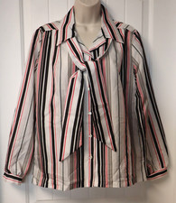 Vintage 1970s SOCIETY HILLS Le Damor multicolor striped blouse size 16 USA