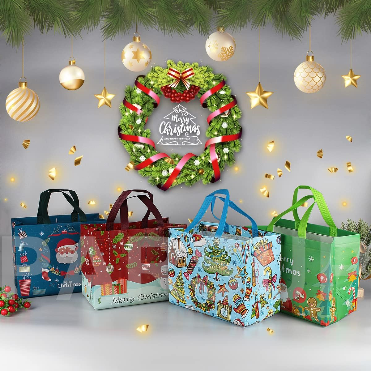 Christmas Gift Bags,Large Christmas Bags with Handles,Christmas Treat
