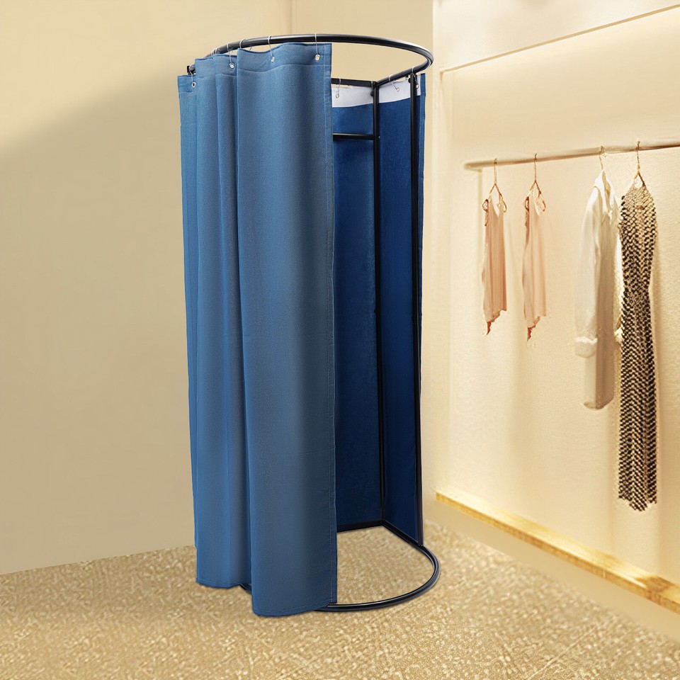 Portable Outdoor Dressing Room Fitting Room Blue Curtain Privacy Room