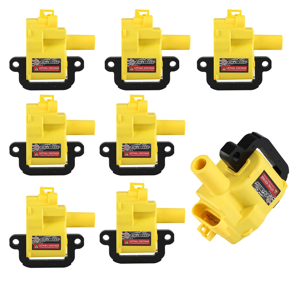 8x Ignition Coil & Spark Plug For Cadillac CTS 5.7L Chevrolet Van P30 7.4L UF192 - Image 3 of 4