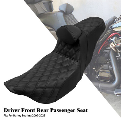 Fahrer Beifahrer Sitz mit Rückenlehne Für Harley Touring Road Electra Glide 09+