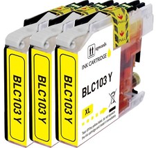 3PK YELLOW Ink Compatible with Brother LC103XL MFC-J470DW MFC-J870DW MFC-J650DW