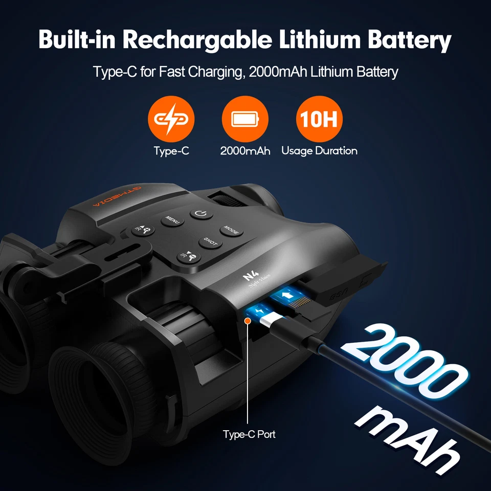 Night Vision Goggles Helmet & Head Mounted Binoculars Digital Infrared Goggles - Image 2 of 4