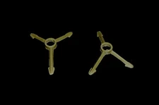 2 MARX 60MM WWII weapon tripods od green resin toy soldiers Marx playset