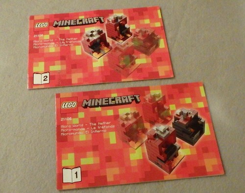 Lego Minecraft Instruction Manual Only Micro World Nether Books 1 2 Ebay