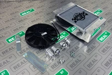 CSF Polished Drag Race Tuck Aluminum Radiator 14.5 H x 10 L x 3.6 W 9" Spal Fan