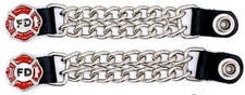 2 FIRE DEPT. DOUBLE CHAIN MOTORCYCLE VEST EXTENDERS MADE IN USA