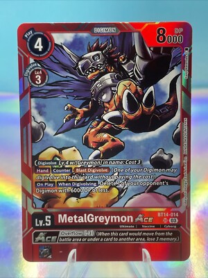 Digimon CCG Blast Ace MetalGreymon Ace BT14-014 Super Rare