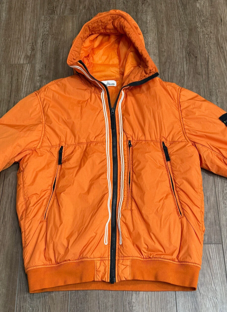 Giacca Stone Island tinta in capo Crinkle Reps NY pioggia inverno XXL rara felpa con cappuccio