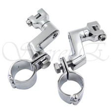 1 1/2" Motorcycle Engine Guard Crash Bar Foot Peg Mount Clamps For Harley Chrome