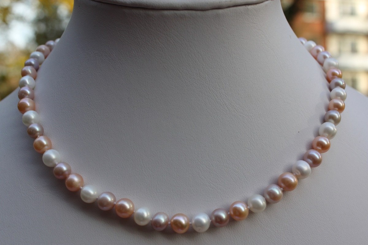 Collier De Perles D'eau Douce 44 Cm - Blanc - Occasion - Bijou élégant