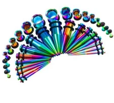 Ear Gauge Stretching Kit Stainless Steel Tapers and Plugs 36 Pieces 14G-00G