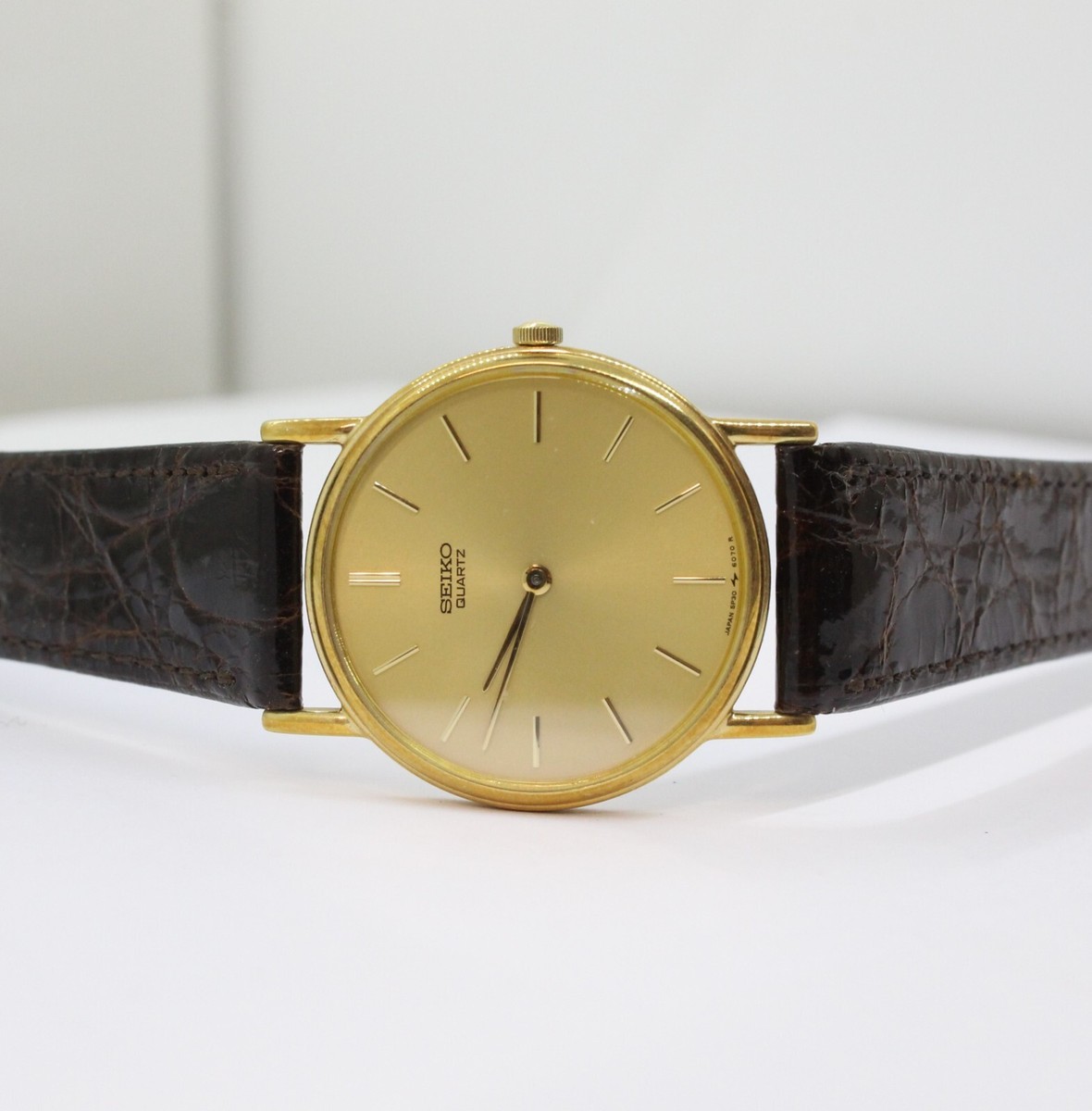 Seiko Round Quartz Men's Watch in 18 kt Yellow Gold - Ref Seiko Round Quartz Men's Watch in 18 kt Yellow Gold - Ref
