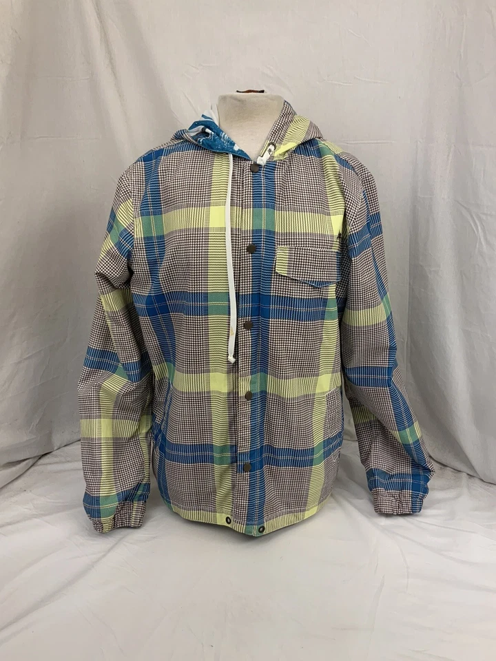 Chaqueta Kirra M Rojo Amarillo Botón a Cuadros Poli Sudadera con Capucha Sin Defectos YGI R1-651 Foto 4 de 4