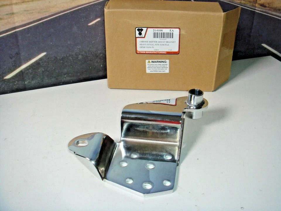 Soporte de palanca de cambios de montaje en cuadro Harley pala cromada 33630-70 V-Twin 21-0100 Y1 Foto 2 de 4