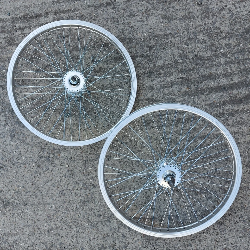 20"" BMX Räder 48H vorne/hinten 3/8"" oder 14 mm neu Mid Old School silber