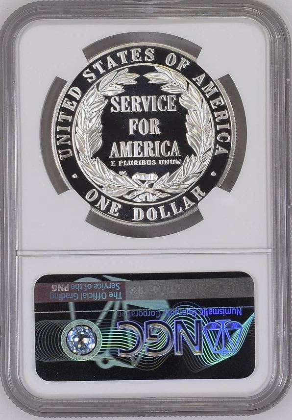 :1996-S $1 COMMUNITY SERVICE COMMEMORATIVE SILVER DOLLAR NGC PF70UC RARITY R4 - Image 2 of 2