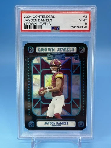 2024 Contenders ~ JAYDEN DANIELS ~ CROWN JEWELS ~ RC Case Hit SSP  PSA 9 MINT 🔥