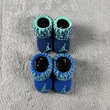 NEW Nike Air Jordan Jumpman Baby Booties Sock 2 Pack Blue Newborn 0-6 Months