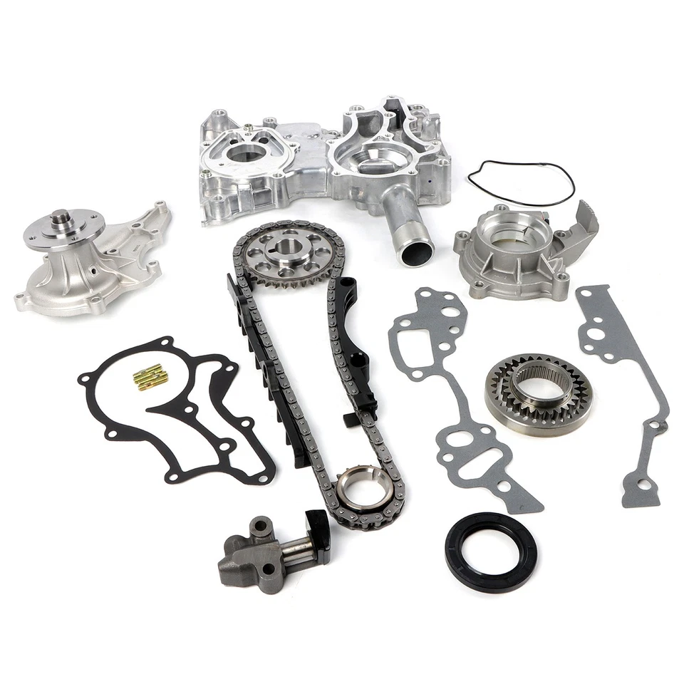 Timing Chain Kit w Rail Oil Water Pump For Toyota PICKUP 4RUNNER 85-95 2.4L 22RE Foto 2 de 4