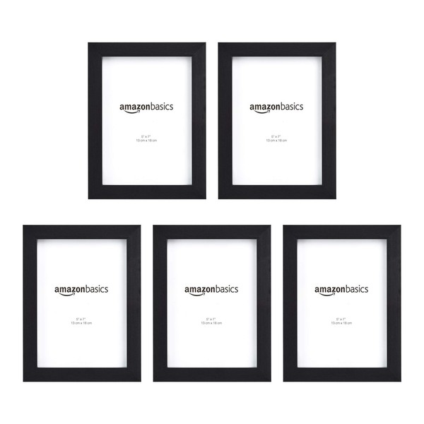 Amazon Basics Fotorahmen Set Schwarz 5 StüCk 13X18 Cm Rechteckig-image